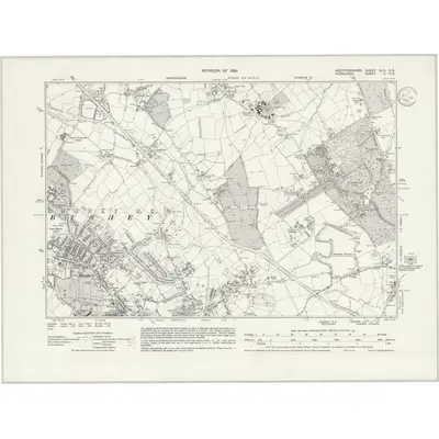 1934 Map of Hertfordshire XLIV.NE, 1939 Print