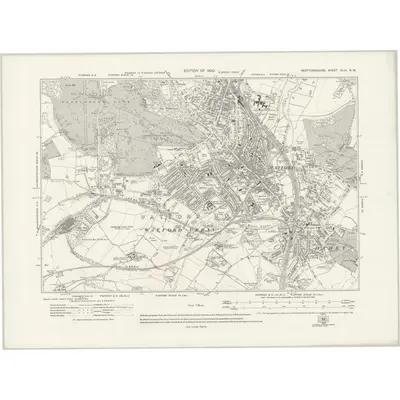1912 Map of Hertfordshire XLIV.NW, 1920 Print