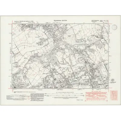 1938 Map of Hertfordshire XLIV.SE, 1946 Print