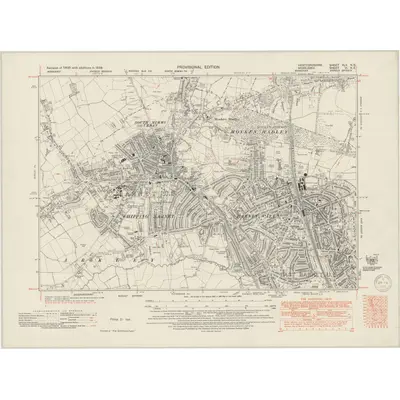 1938 Map of Hertfordshire XLV.NE, 1950 Print