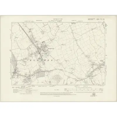 1913 Map of Hertfordshire XLV.NW, 1920 Print