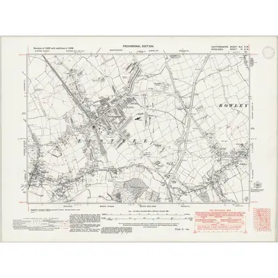 1938 Map of Hertfordshire XLV.NW, 1946 Print
