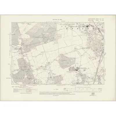 1912 Map of Hertfordshire XLVI.NW, 1920 Print