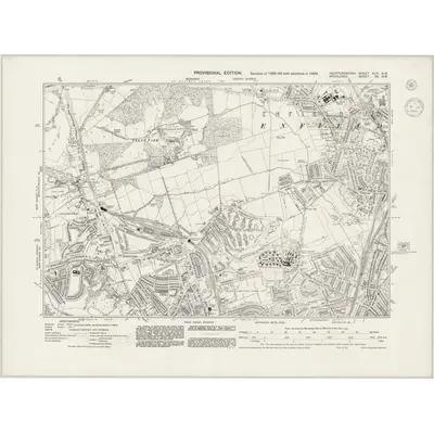 1935 Map of Hertfordshire XLVI.NW, 1944 Print