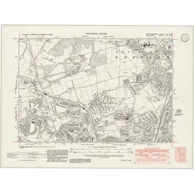 1938 Map of Hertfordshire XLVI.NW, 1946 Print