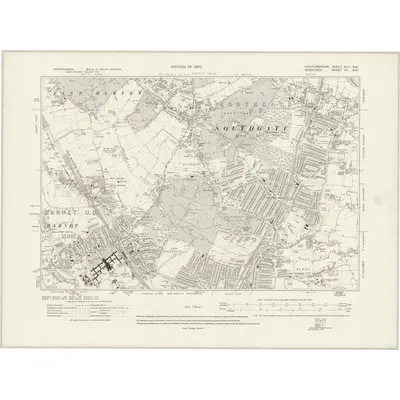 1912 Map of Hertfordshire XLVI.SW, 1920 Print