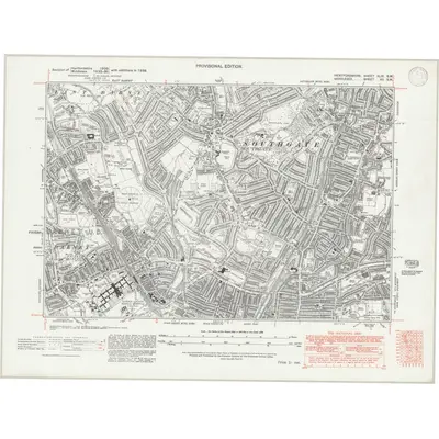 1938 Map of Hertfordshire XLVI.SW, 1947 Print