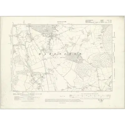 1912 Map of Hertfordshire XLVII.NE, 1916 Print