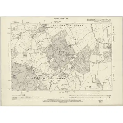 1896 Map of Hertfordshire XLVII.NW, 1899 Print