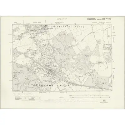 1912 Map of Hertfordshire XLVII.NW, 1927 Print