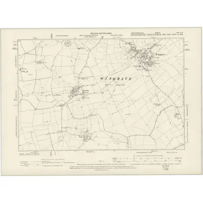 1897 Map of Hertfordshire XVI.SE, 1900 Print