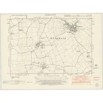1950 Map of Hertfordshire XVI.SE, 1952 Print