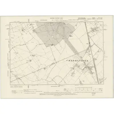 1897 Map of Hertfordshire XVII.SW, 1900 Print