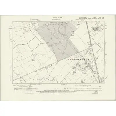 1923 Map of Hertfordshire XVII.SW, 1926 Print