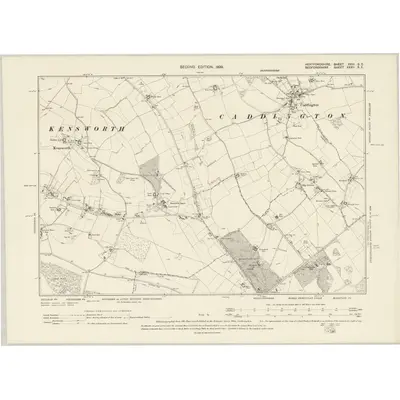 1897 Map of Hertfordshire XVIII.SE, 1899 Print