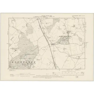 1897 Map of Hertfordshire XX.NE, 1899 Print