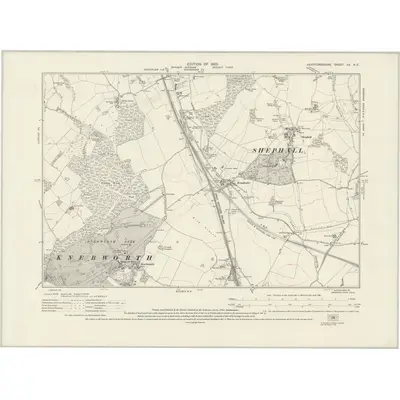 1922 Map of Hertfordshire XX.NE, 1925 Print