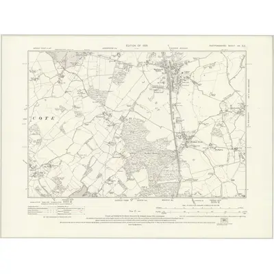 1922 Map of Hertfordshire XX.SE, 1925 Print