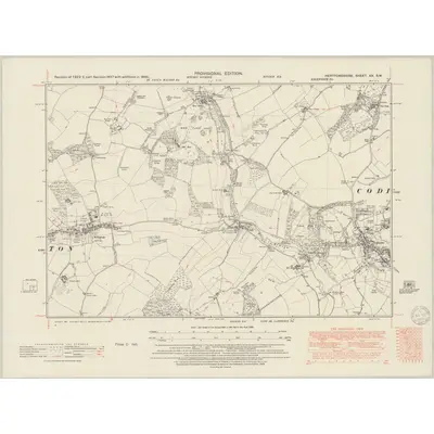 1946 Map of Hertfordshire XX.SW, 1950 Print