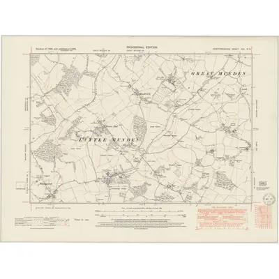 1946 Map of Hertfordshire XXI.NE, 1950 Print