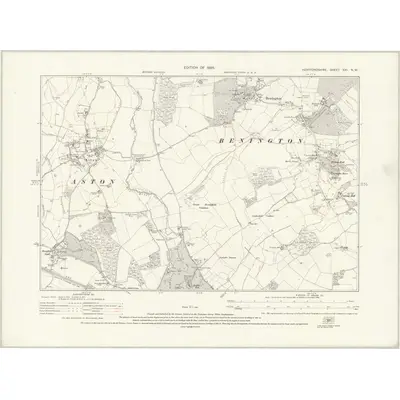 1922 Map of Hertfordshire XXI.NW, 1925 Print