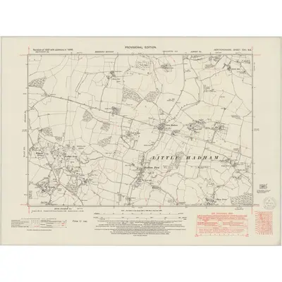 1946 Map of Hertfordshire XXII.NE, 1950 Print