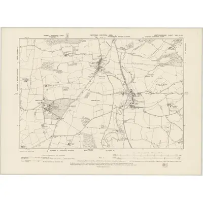 1896 Map of Hertfordshire XXII.NW, 1899 Print