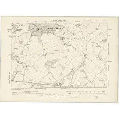 1896 Map of Hertfordshire XXIII.NE, 1899 Print