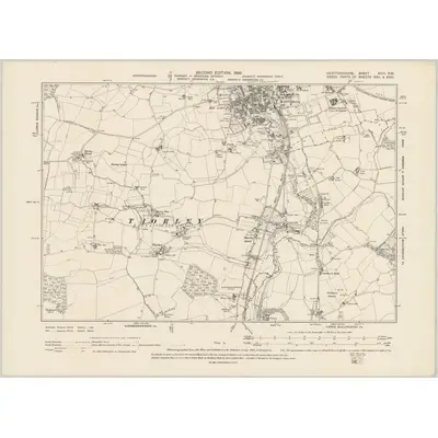 1896 Map of Hertfordshire XXIII.SW, 1899 Print