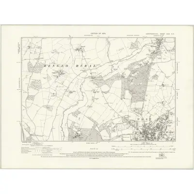 1922 Map of Hertfordshire XXIX.NE, 1925 Print
