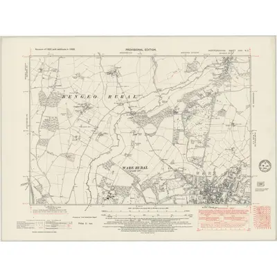1938 Map of Hertfordshire XXIX.NE, 1949 Print
