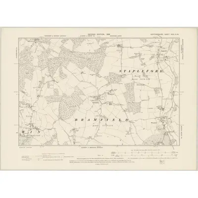 1897 Map of Hertfordshire XXIX.NW, 1899 Print