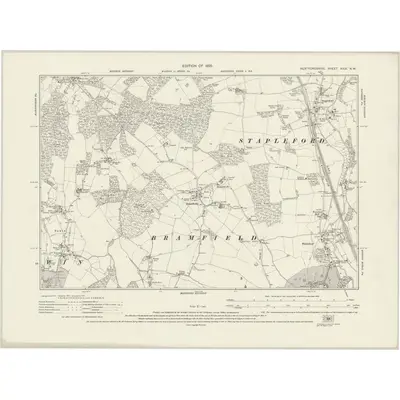1922 Map of Hertfordshire XXIX.NW, 1925 Print