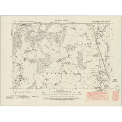 1947 Map of Hertfordshire XXIX.NW, 1950 Print