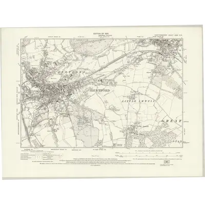 1921 Map of Hertfordshire XXIX.SE, 1925 Print