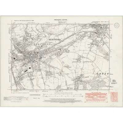 1938 Map of Hertfordshire XXIX.SE, 1947 Print