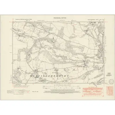 1946 Map of Hertfordshire XXIX.SW, 1951 Print