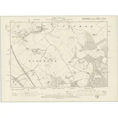 1897 Map of Hertfordshire XXV.NE, 1900 Print