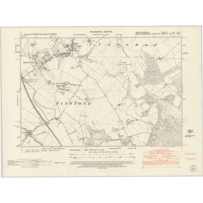 1950 Map of Hertfordshire XXV.NE, 1952 Print