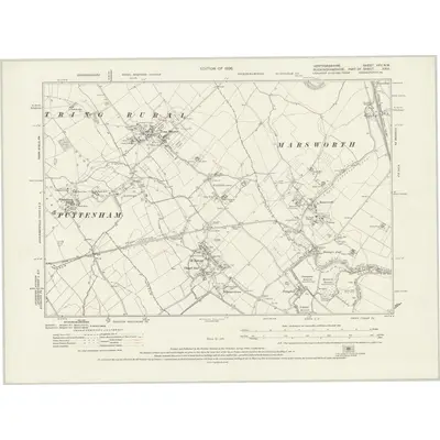 1922 Map of Hertfordshire XXV.NW, 1926 Print