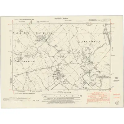 1950 Map of Hertfordshire XXV.NW, 1952 Print