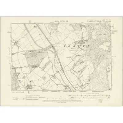 1897 Map of Hertfordshire XXV.SE, 1899 Print