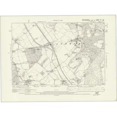 1922 Map of Hertfordshire XXV.SE, 1925 Print