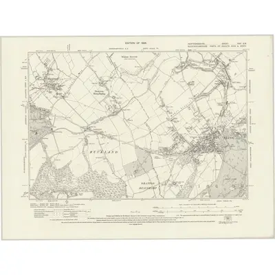 1922 Map of Hertfordshire XXV.SW, 1926 Print