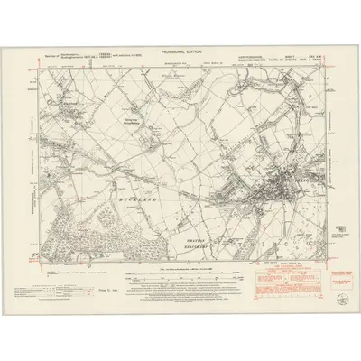 1950 Map of Hertfordshire XXV.SW, 1952 Print