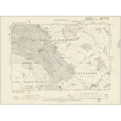 1897 Map of Hertfordshire XXVI.SW, 1899 Print