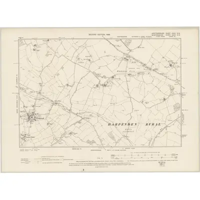 1897 Map of Hertfordshire XXVII.NW, 1899 Print