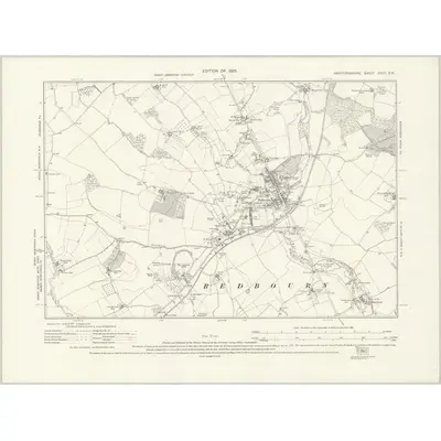 1922 Map of Hertfordshire XXVII.SW, 1925 Print