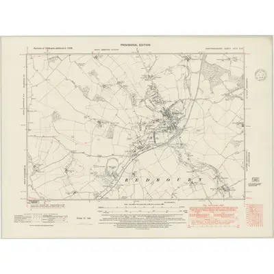 1938 Map of Hertfordshire XXVII.SW, 1948 Print