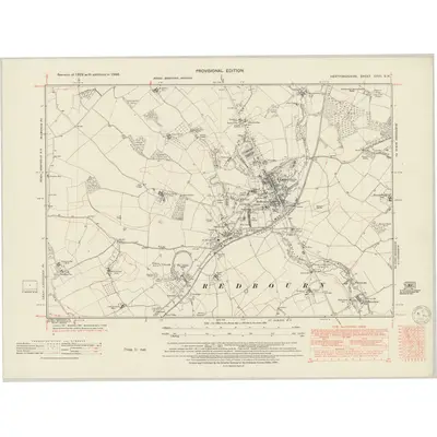 1948 Map of Hertfordshire XXVII.SW, 1950 Print
